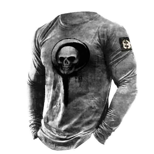 Men's Casual Skull Printed Chic Outdoor Tactical Retro T-shirts