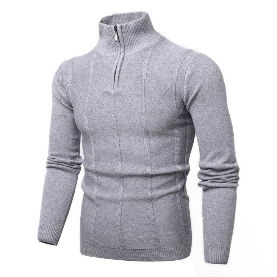 

Men's Casual Long-Sleeved Stand-up Collar Sweater