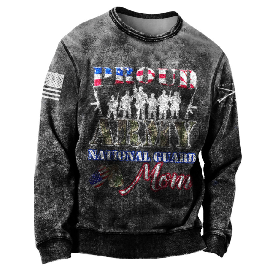 

Men's Outdoor Retro Soldier Print Long-sleeved Sweatshirt