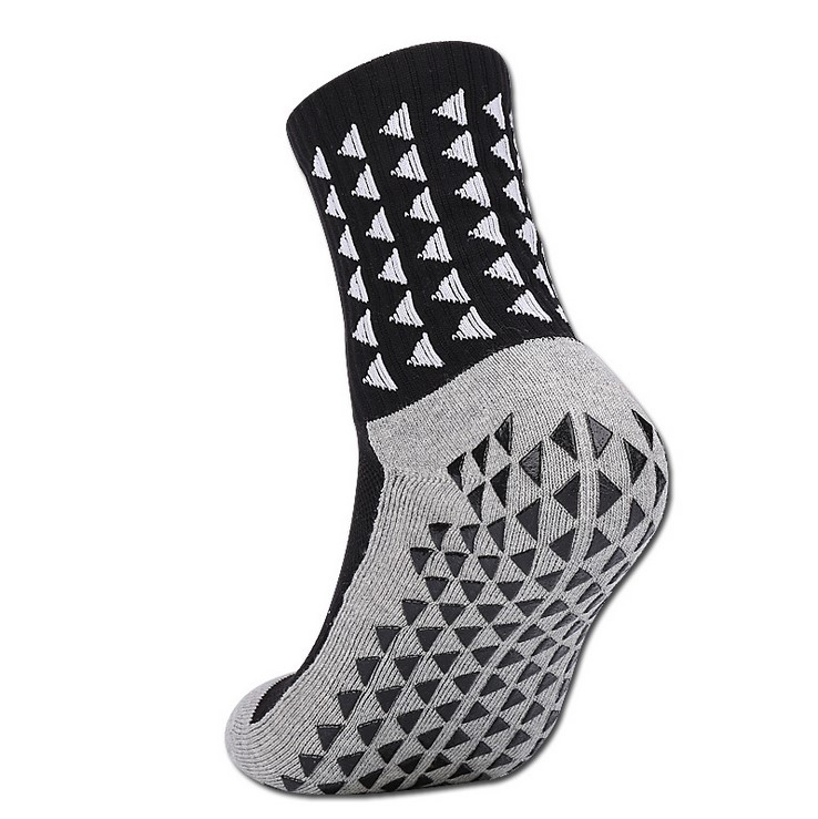 Men's Adult Football Climbing Chic Running Compression Sports Autumn Winter Towel Black Rubber Damping Middle Tube Socks