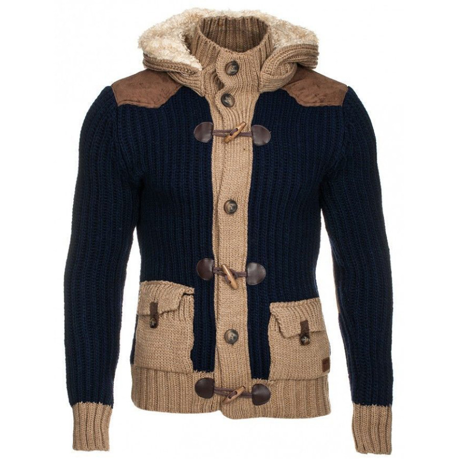 

Men's Thermal Slim Hooded Knit Cardigan