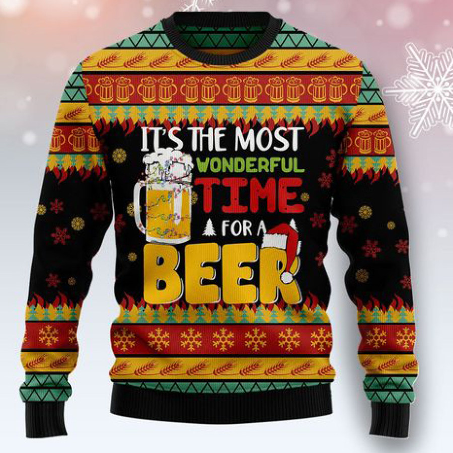 

It's The Most Wonderful Time For A Beer Christmas Sweatshirt