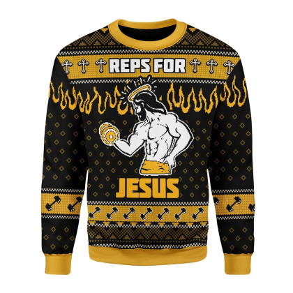 Sudadera Reps For Jesus Ugly Christmas Para Hombre
