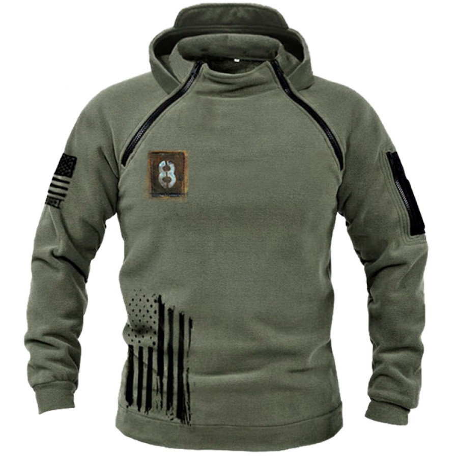 

Men's Outdoor Tactical American Flag Polar Fleece Hoodieshirt