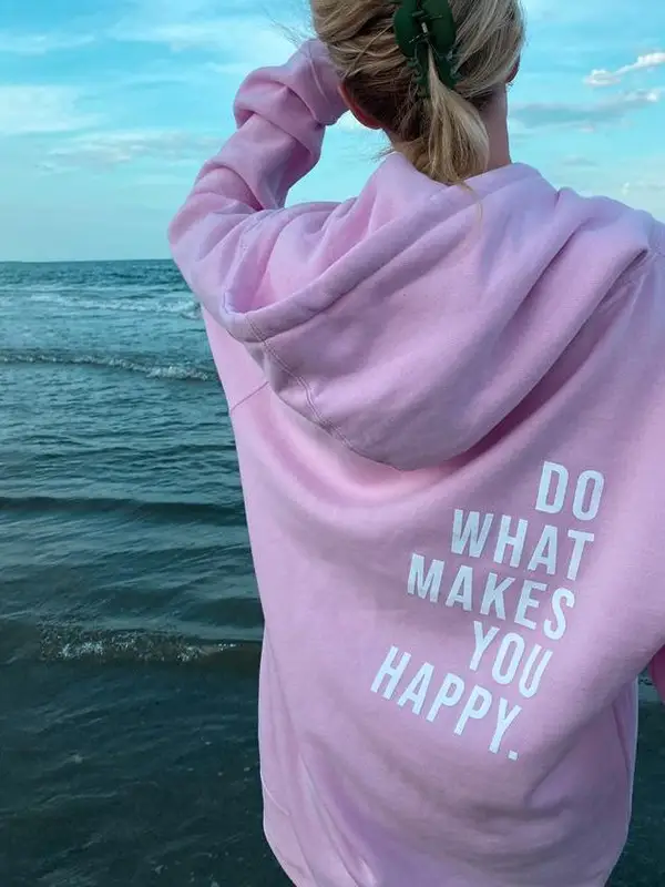 Do What Makes You Happy Print Women's Hoodie - Oasisjoy.com 