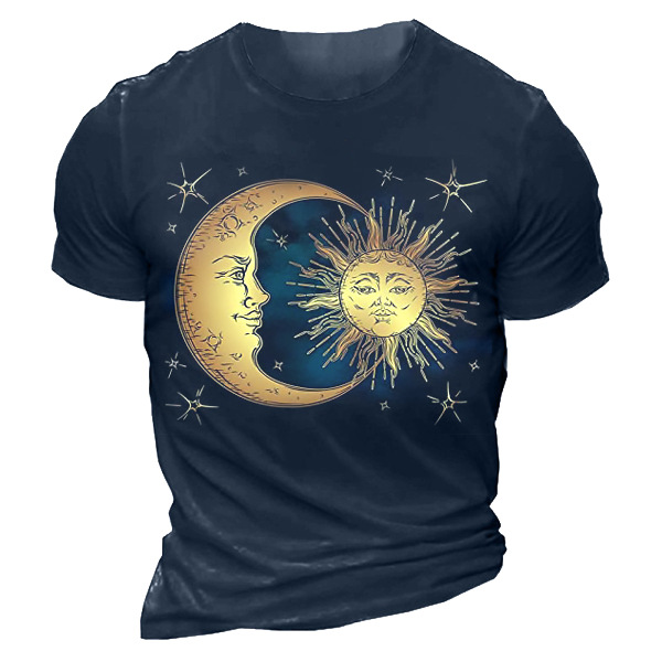 Sun And Moon Men's Chic Short Sleeve T-shirt