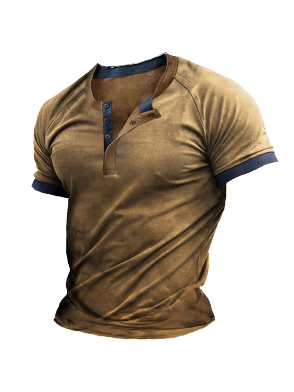 Men's Vintage Short Sleeve Equilibrium Henley