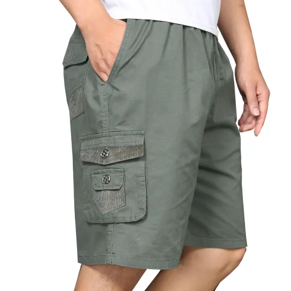 Men's Cotton Loose Breathable Casual Cargo Shorts - Sanhive.com 