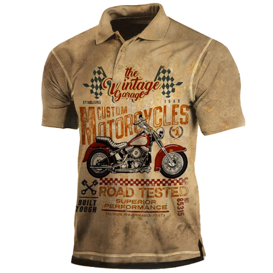 

The Vintage Garage Motorcycle Men's Polo T-shirt