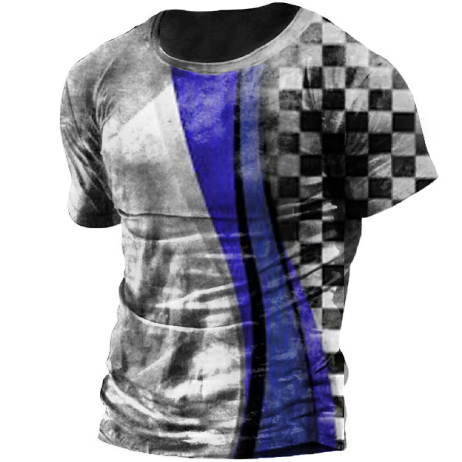 

Mens Vintage Racing Stripes Retro T-Shirt