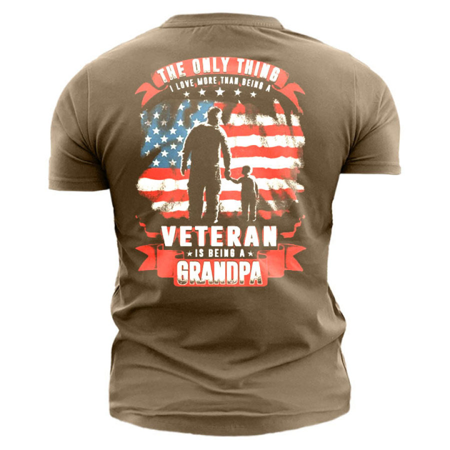 

Veteran Grandpa Men's Cotton Short Sleeve T-Shirt