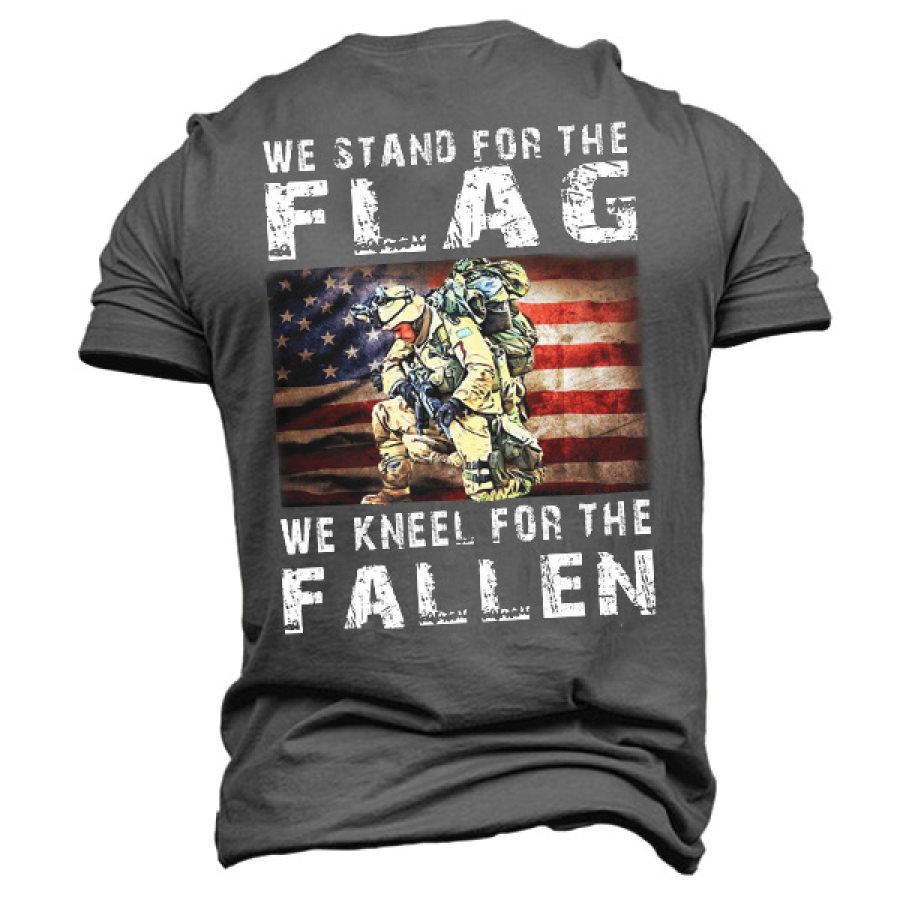 

We Stand For The Flag We Kneel For The Fallen Men's T-shirt