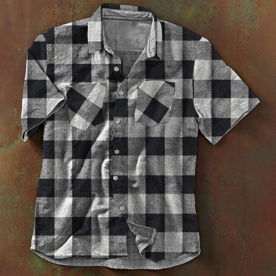 

Men's Outdoor Vintage Check Short Sleeve Shirt
