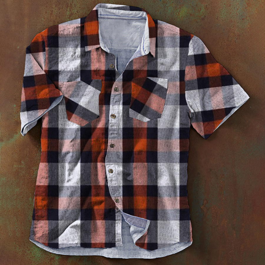 

Men's Outdoor Vintage Check Short Sleeve Shirt