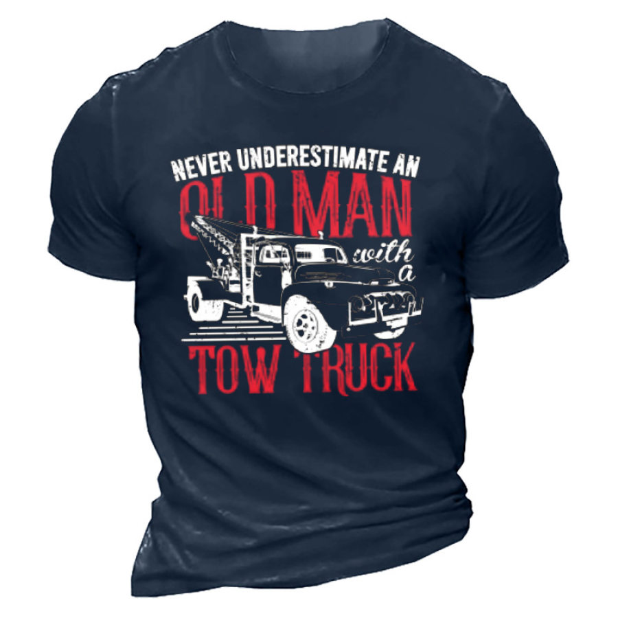 

Never Underestimate An Old Man With A Tow Truck Men's T-shirt