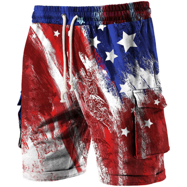 Flag Print Casual Shorts