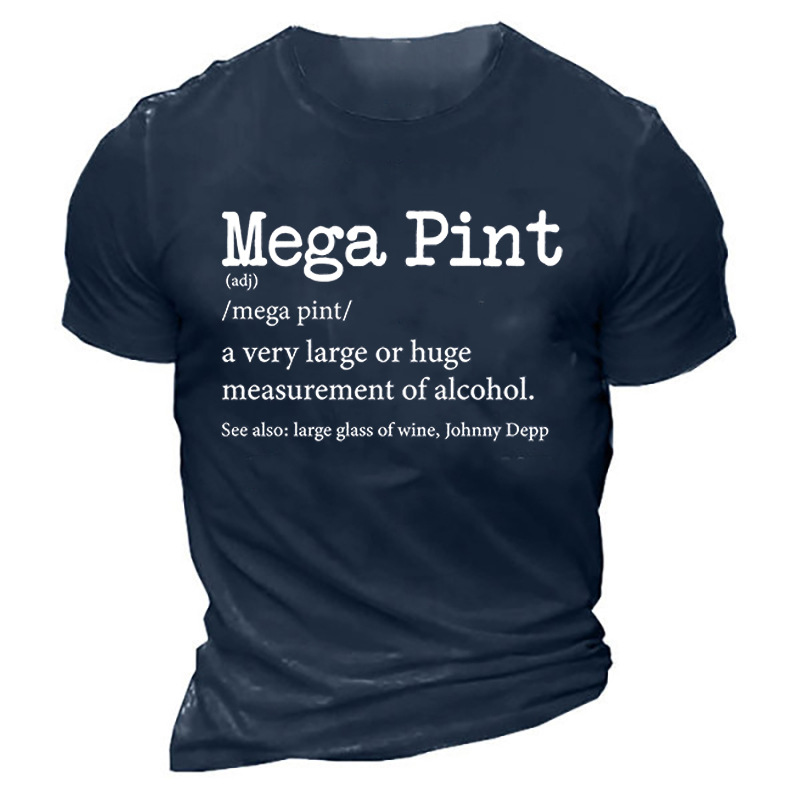 Men's Outdoor Funny Johnny Chic Depp Mega Pint Print T-shirt