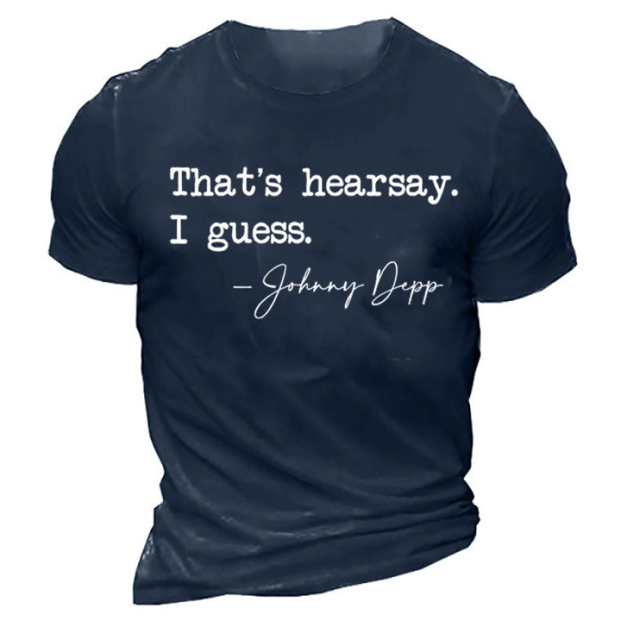 Men's Outdoor Funny Johnny Depp Mega Pint Print T-Shirt