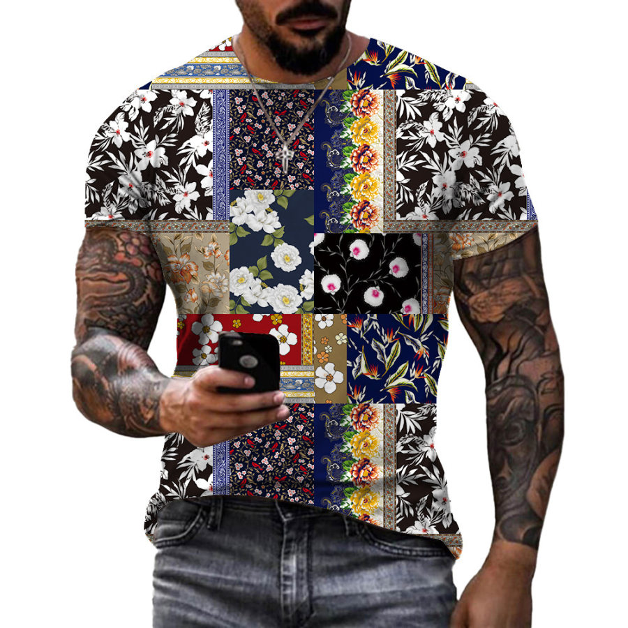

Men's Bohemian Print Casual T-Shirt