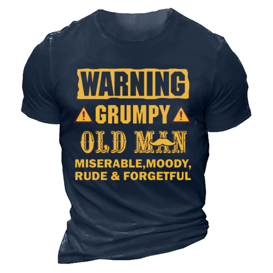 

Warning Grumpy Old Man Men's Crew Neck T-Shirt