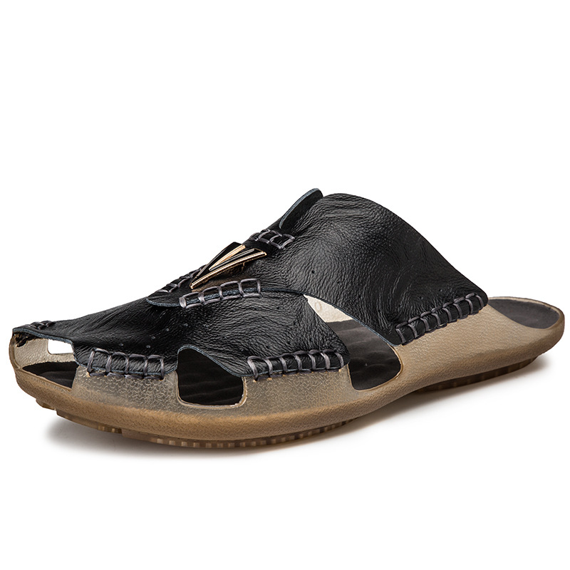 Genuine Leather Slippers Outdoor Chic Beach Shoes