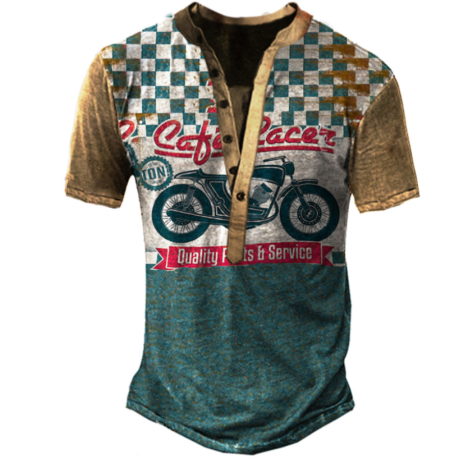 

Men's Outdoor Motorcycle Print Casual Short Sleeve T-Shirt