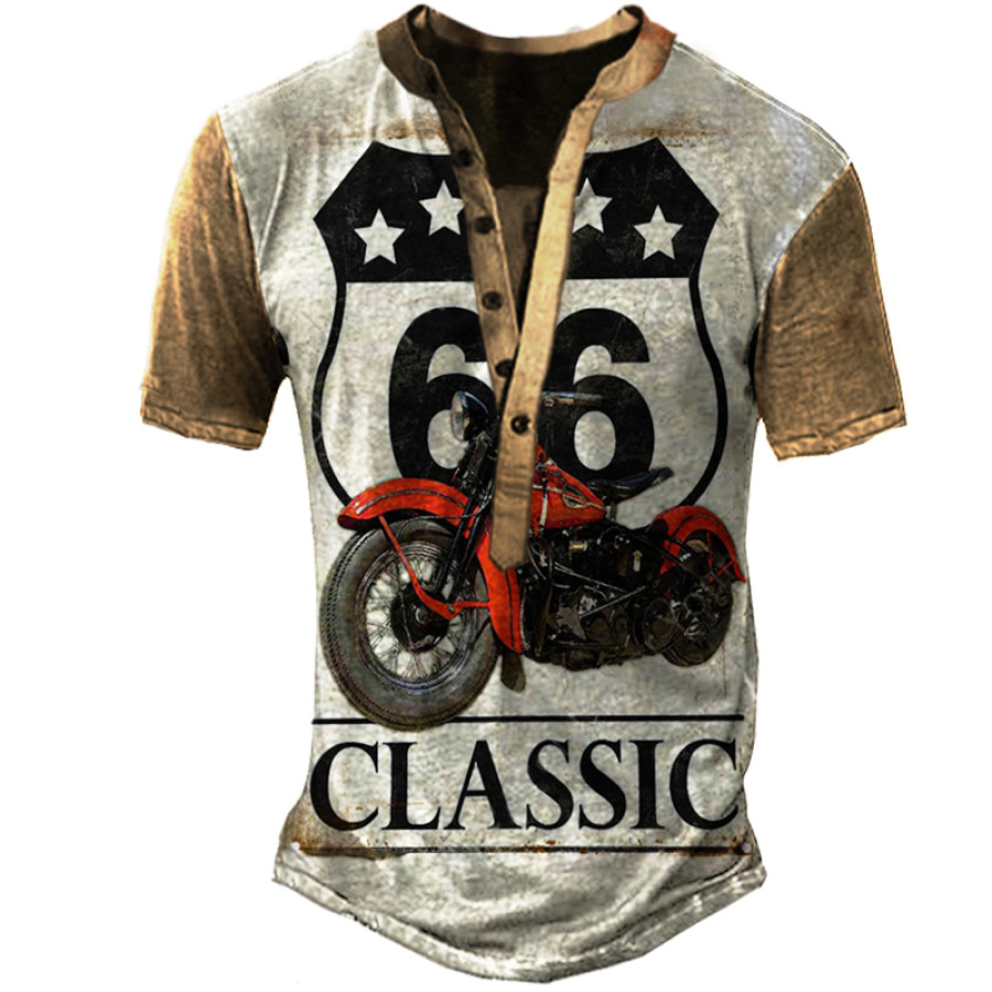 

Men's Outdoor Route66 Print Casual Short Sleeve T-Shirt