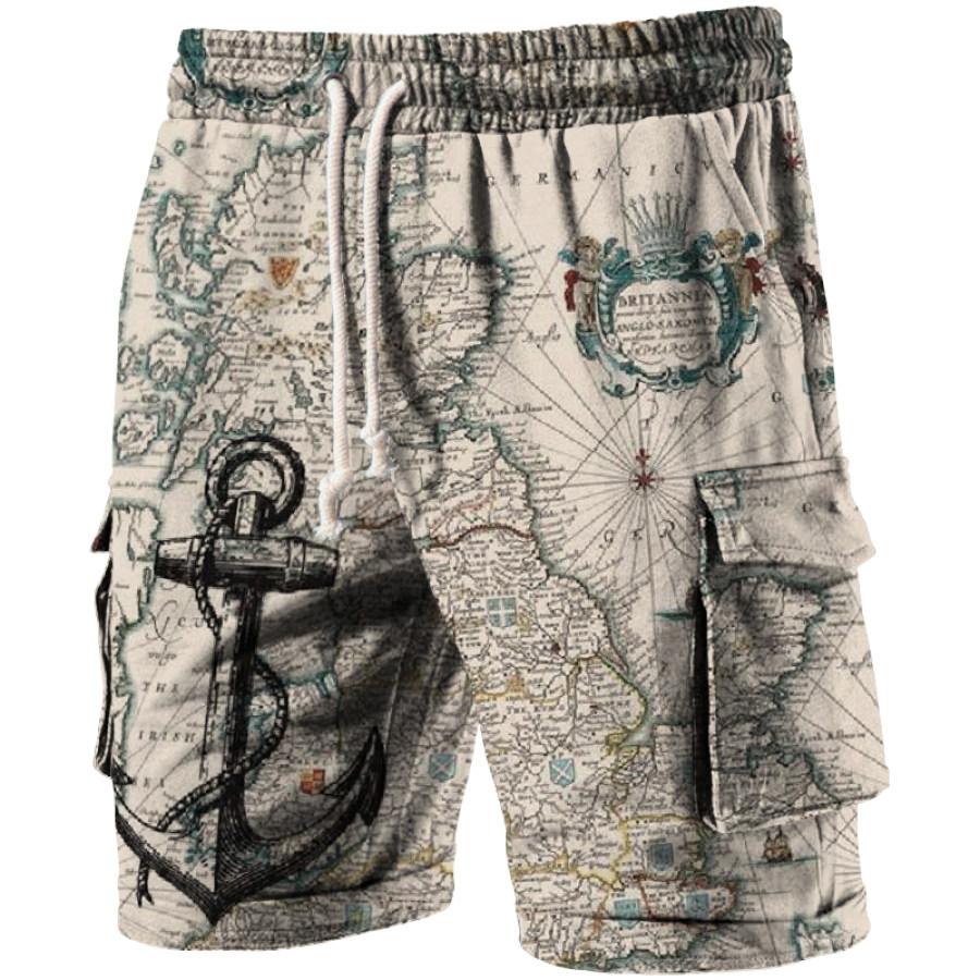 

Men's Outdoor Nautical Print Casual Shorts