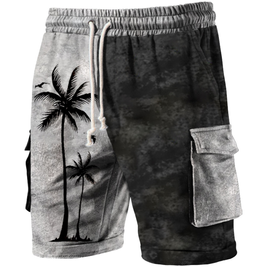 

Men's Hawaiian Print Coconut Tree Lounge Shorts