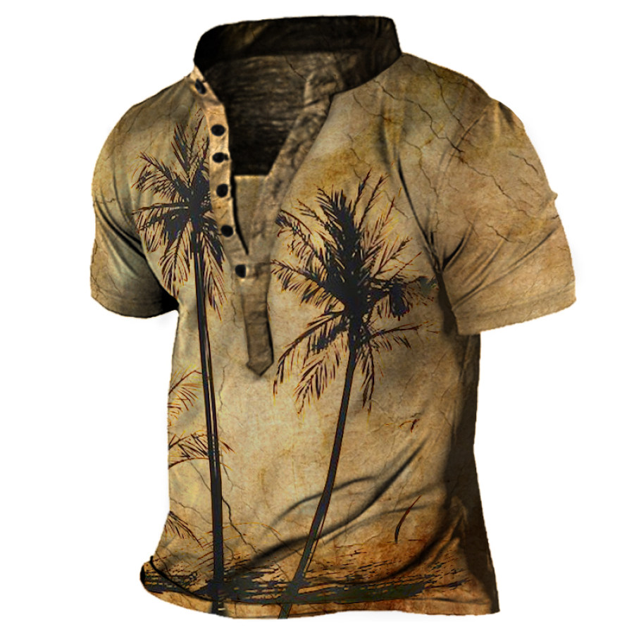 

Men's Hawaiian Print Coconut Tree Fashion Shirt