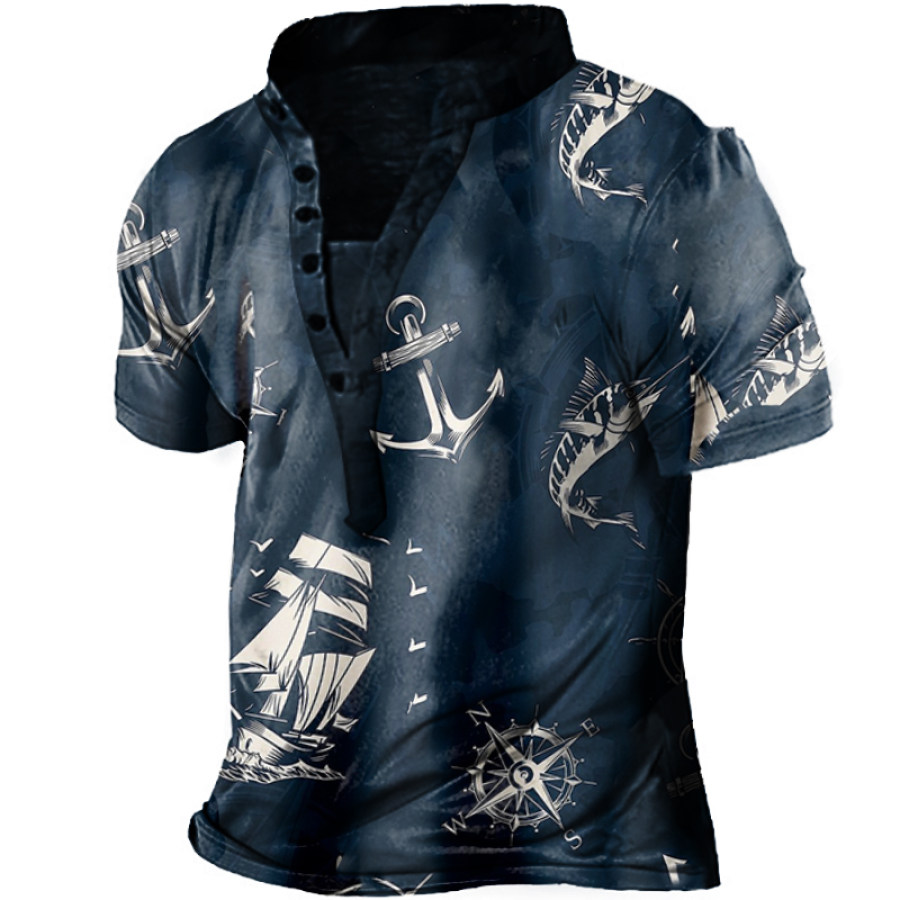 

Men's Outdoor Hawaiian Casual Henley Shirt