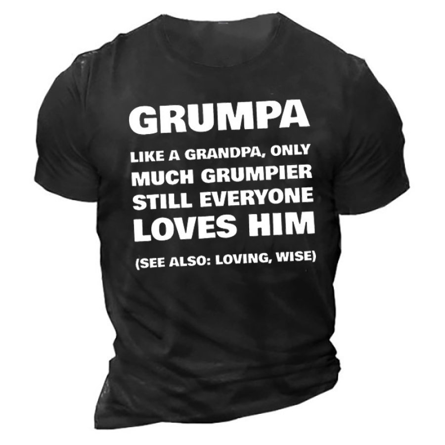 

Grumpa Definition - Funny Grandpa Letters Cotton T-Shirt