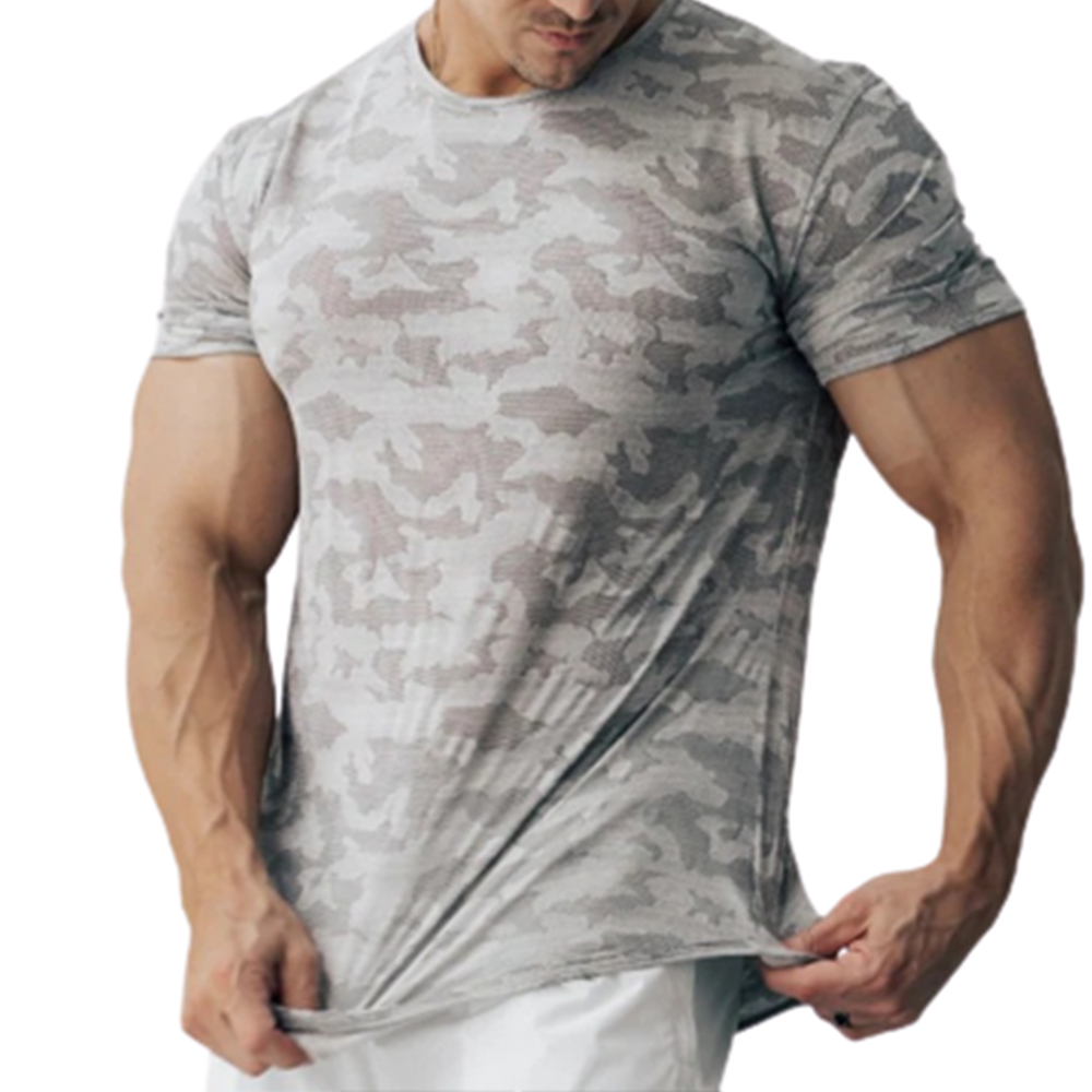 Men's Outdoor Tactical Camo Print Chic Crew Neck Casual T-shirt
