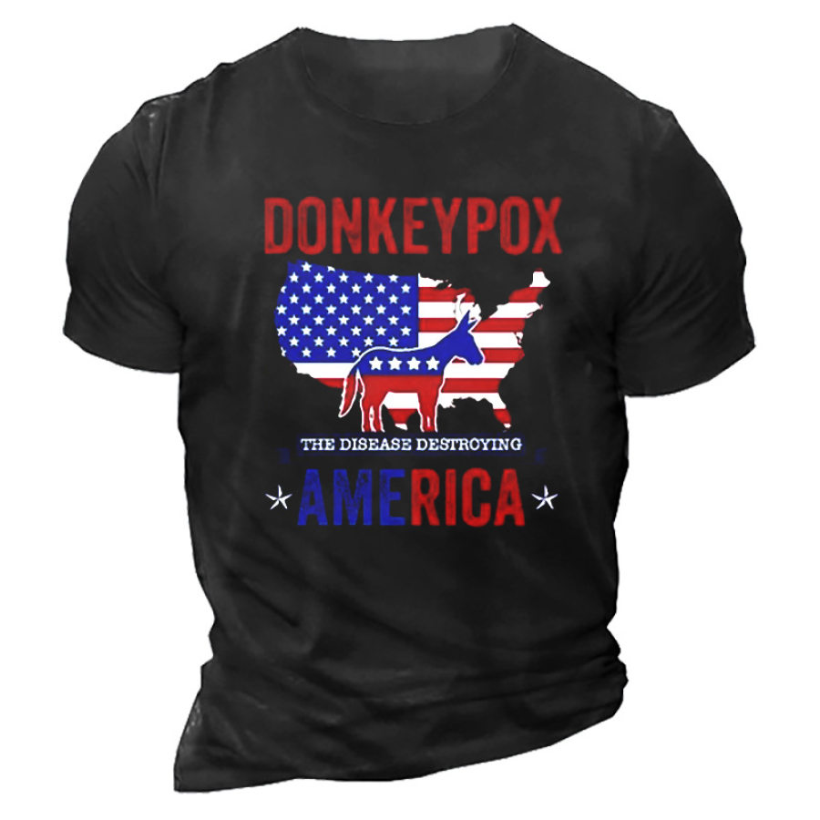 

Donkey Pox The Disease Destroying America Men's T-shirt