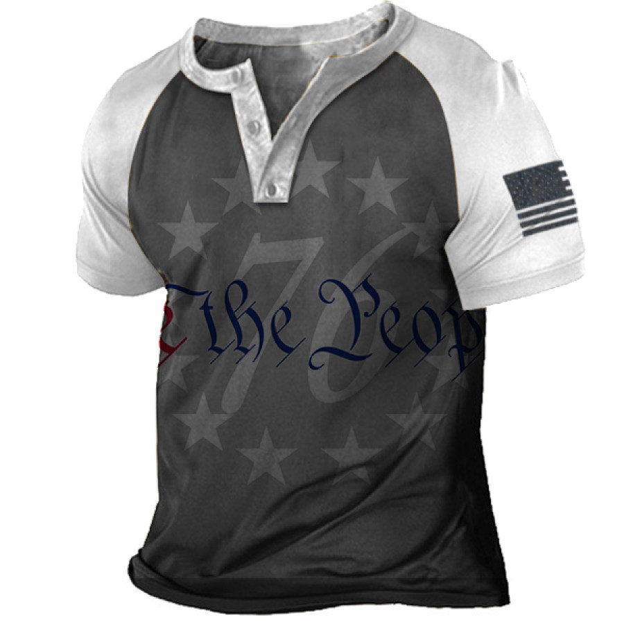 

Men's Outdoor We The People Print Casual Short Sleeve Shirt