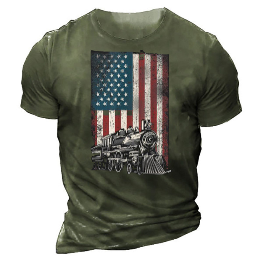 

Steam Train Driver Trainspotting Locomotive American Flag_
