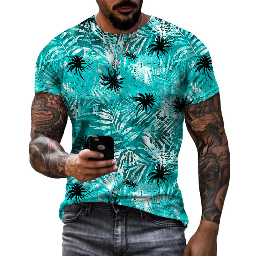 

Hawaiian Print Men's Casual T-Shirt