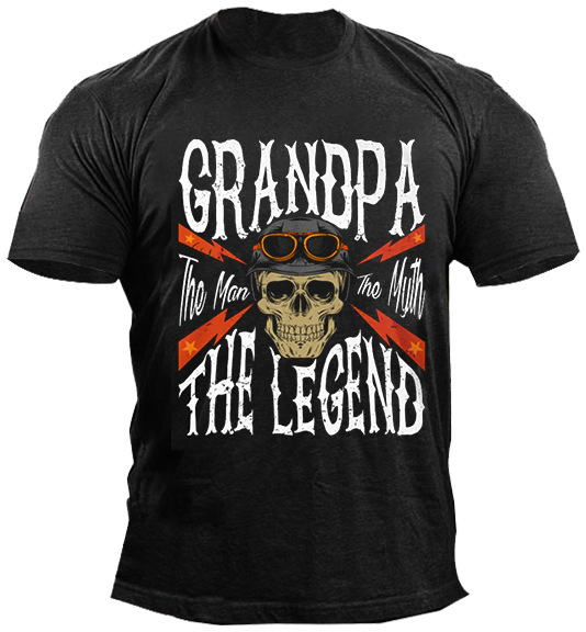 Grandpa The Man The Chic Myth The Legend Vintage Motorcycle Men's T-shirt