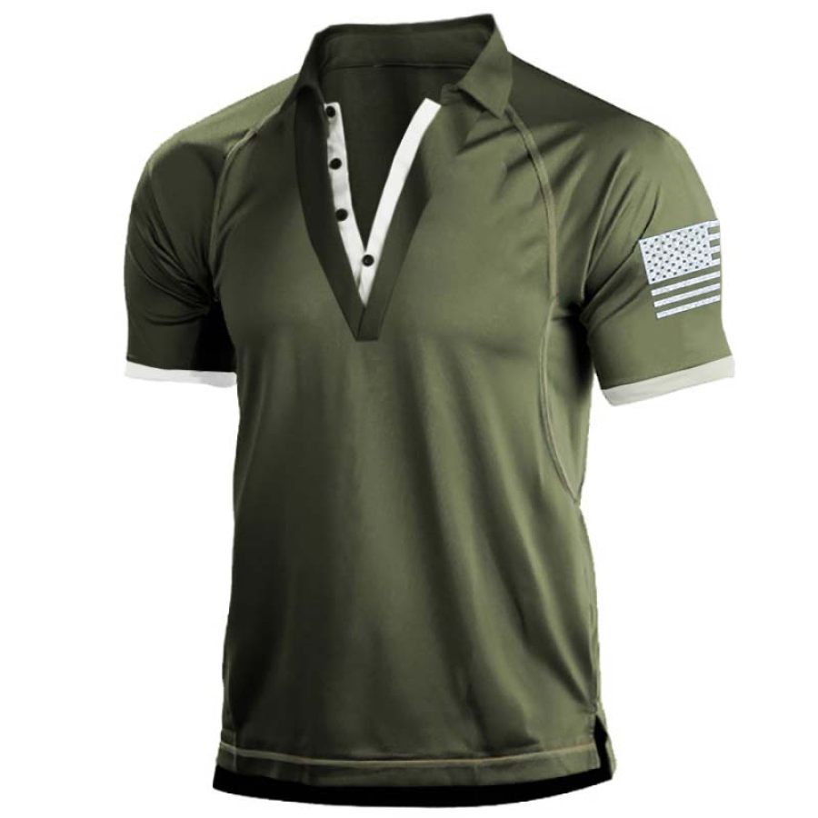

Men's Outdoor American Flag Print T-Shirt