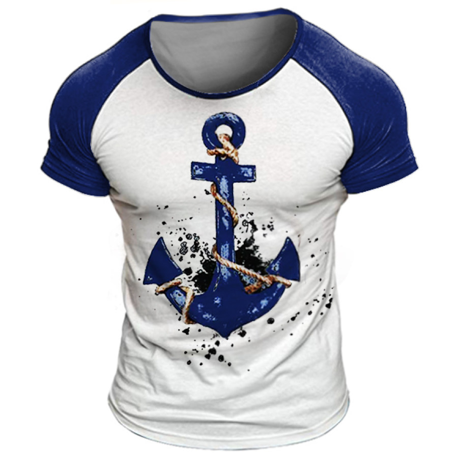 

Men's Casual Nautical Anchor Short Sleeve T-Shirt