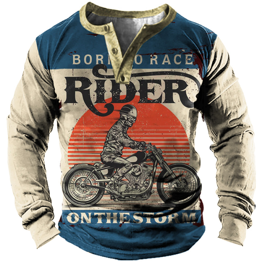 

Men's Printed Long Sleeve Henley Shirt