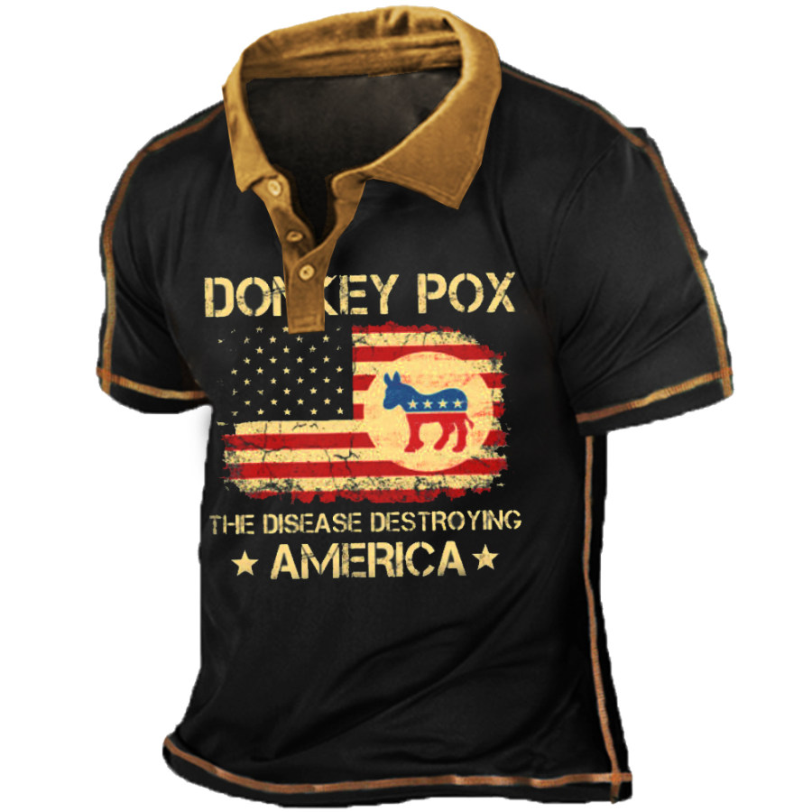 

Donkey Pox The Disease Destroying America Men's Polo Tee