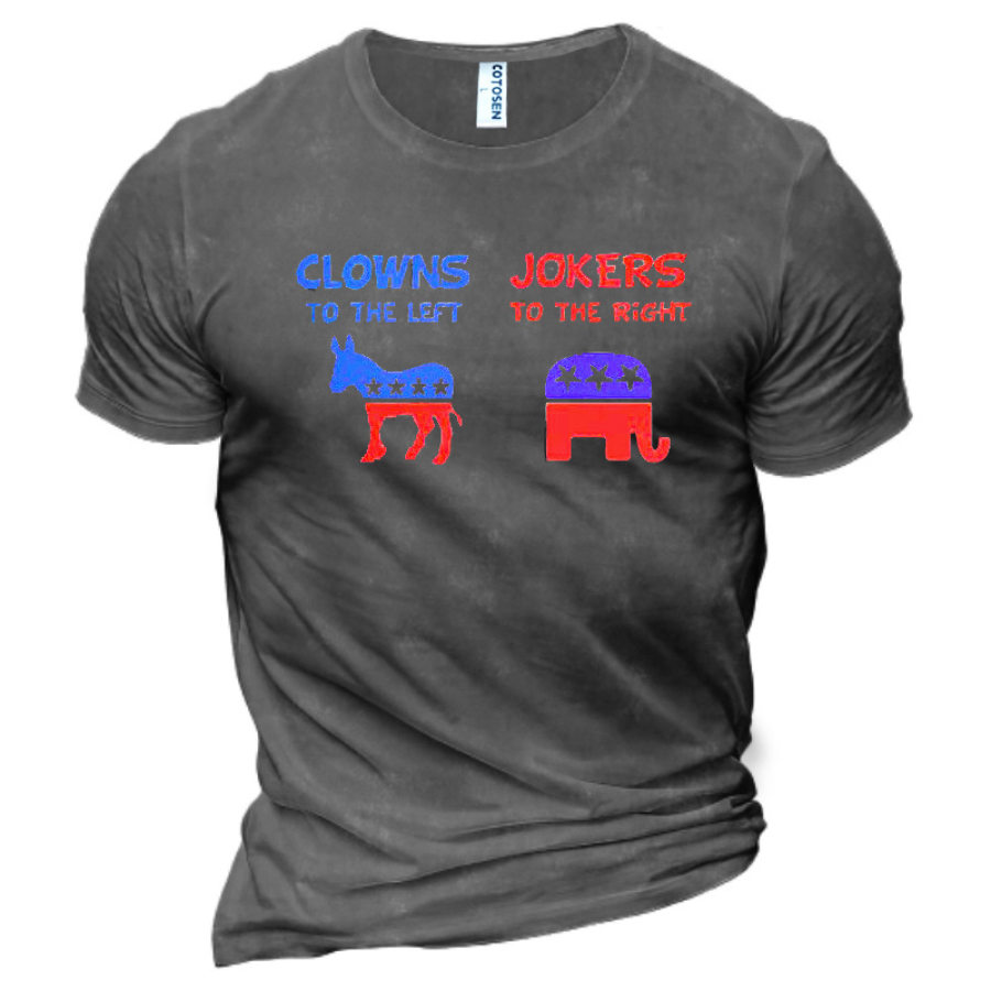 

Clowns To The Left Jokers To The Right Men's Monkeypox Graphic Print Cotton T-Shirt