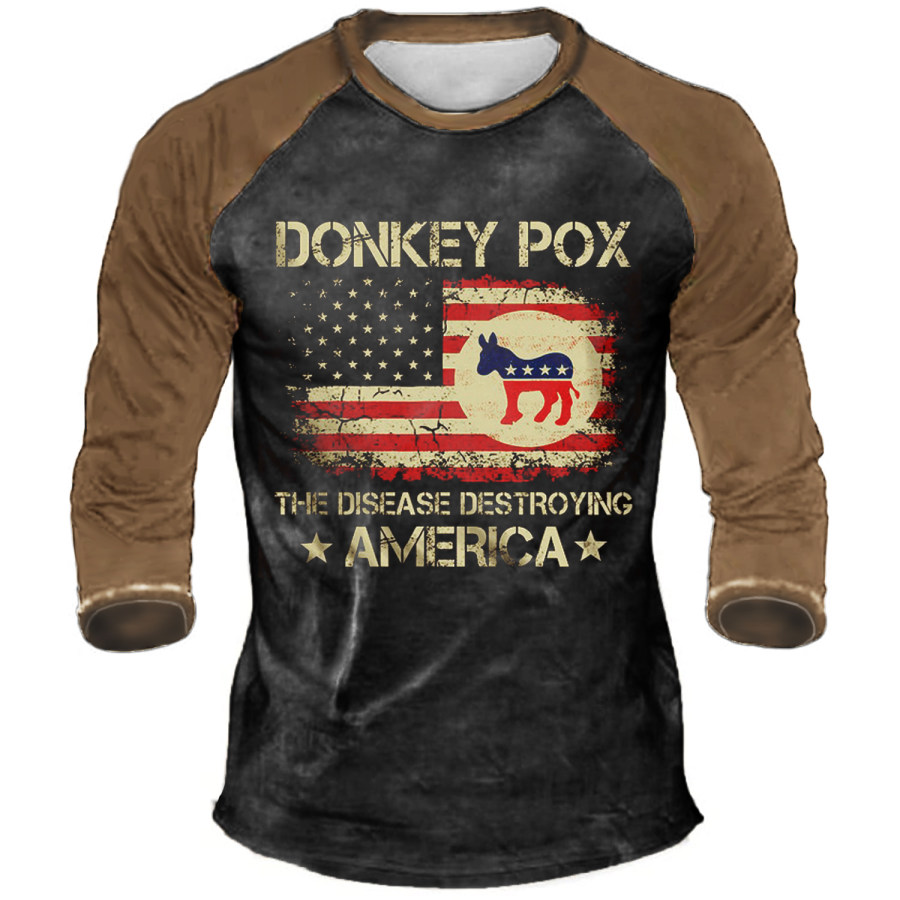 

Donkey Pox The Disease Destroying America Men's Long Sleeve T-Shirt