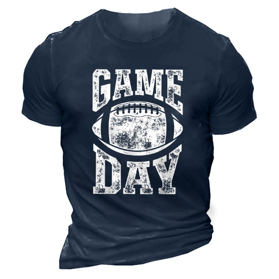 

Men's Game Day Football Season Print Cotton T-Shirt
