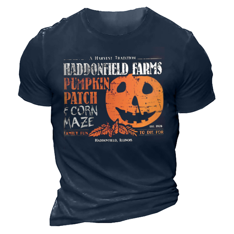Haddonfield Farms Pumpkin Patch Chic Men's Halloween T-shirt