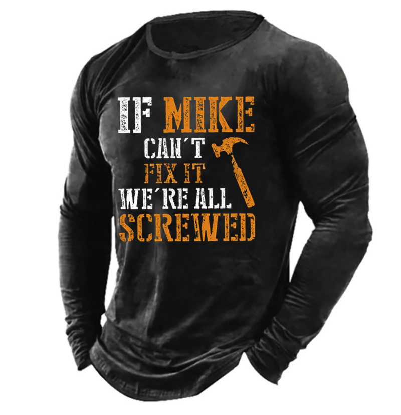 Men's Can't Fix It Chic Screwed Waterproof Oilproof And Stainproof Fabric Long Sleeve Shirt