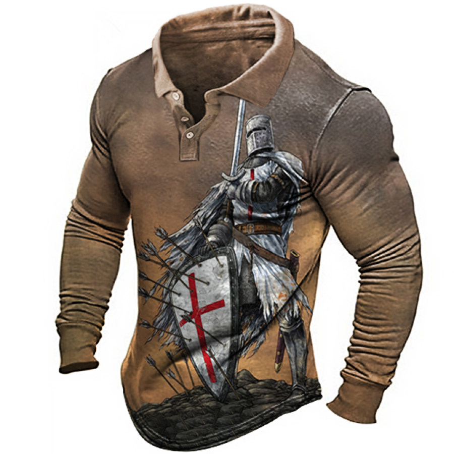 

Men's Vintage Templar Polo Neck Sweatshirt