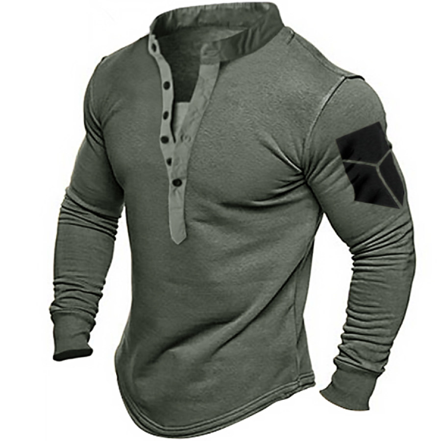 

Men's Outdoor Comfortable Breathable Velcro Henley Collar Sweatshirt