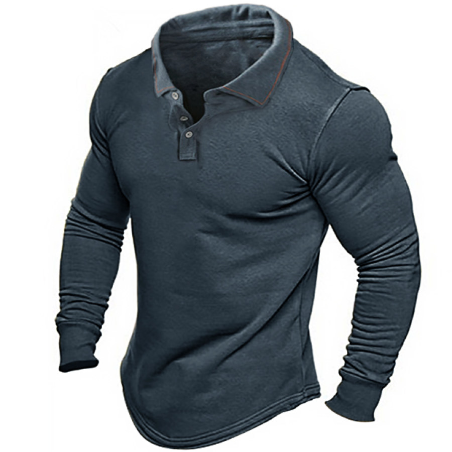 

Men's Outdoor Solid Polo Neck Tactical Sweatshirt